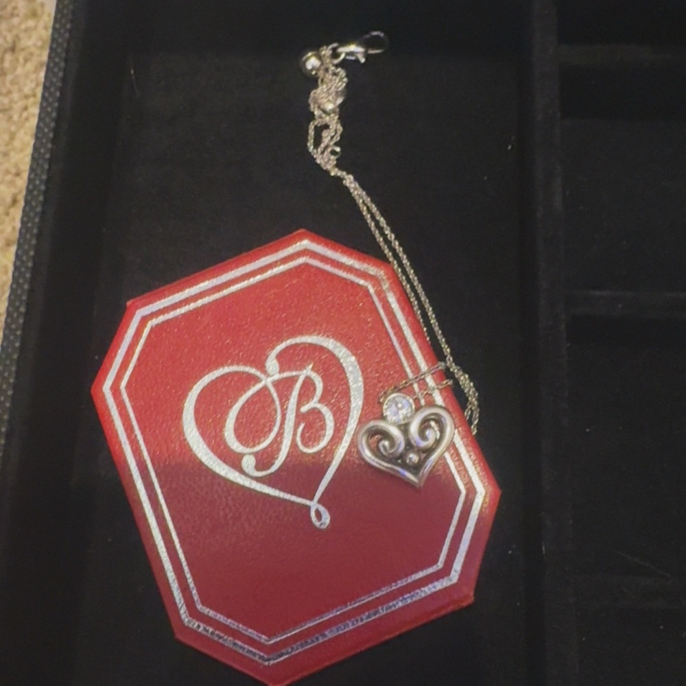 Brighton Silver Heart Pendant Necklace with Red Branded Box